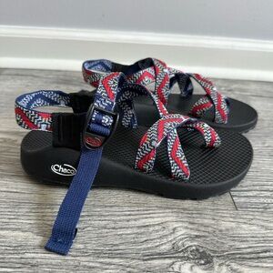 Chaco Z2 Red White and Blue Sandals Adjustable Strap Z/2 “Wicker Mandarin”